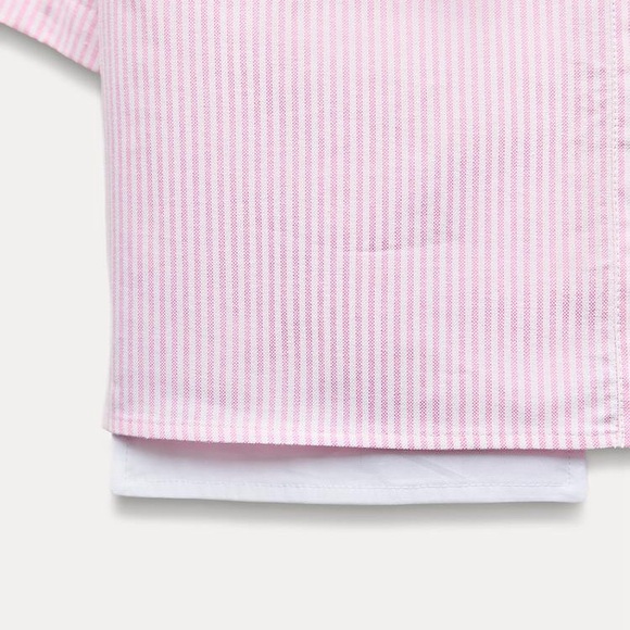 Zara Pink Striped Button Down Shirt - Picture 4 of 10